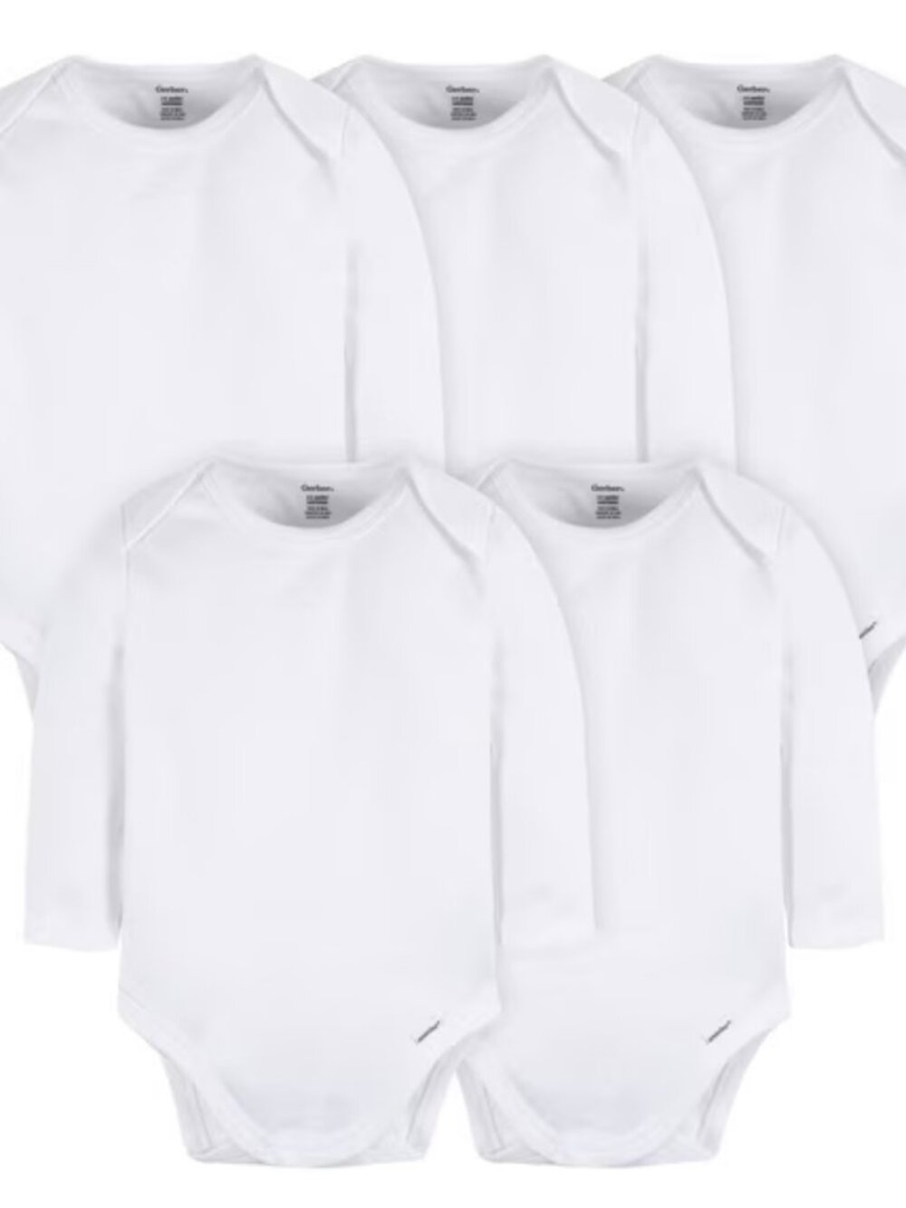 5-Pack Baby White Premium Long Sleeve Onesies⁠® Bodysuits 3-6M